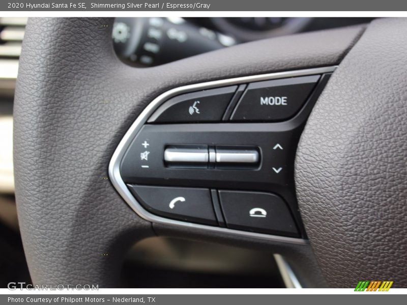 Shimmering Silver Pearl / Espresso/Gray 2020 Hyundai Santa Fe SE