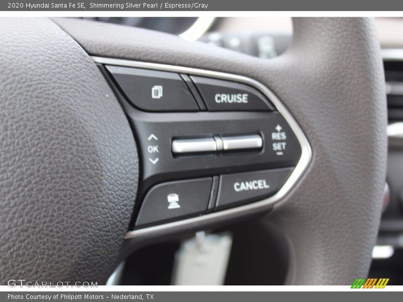 Shimmering Silver Pearl / Espresso/Gray 2020 Hyundai Santa Fe SE