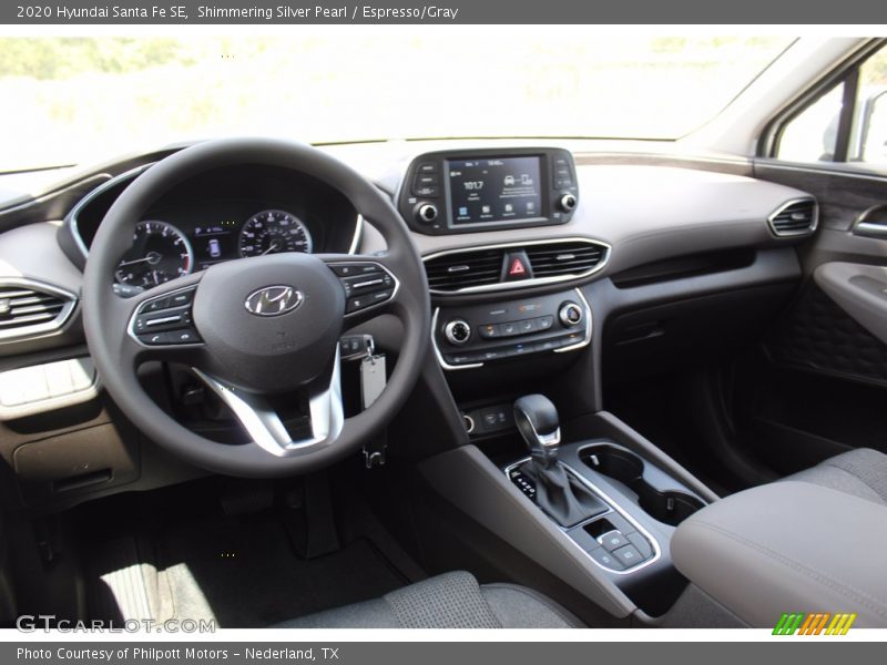 Shimmering Silver Pearl / Espresso/Gray 2020 Hyundai Santa Fe SE