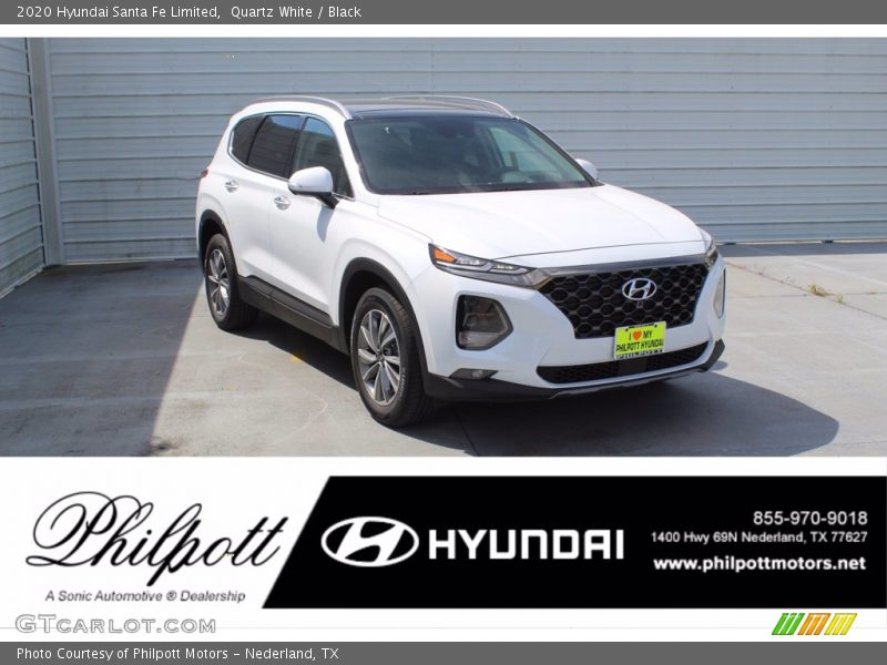 Quartz White / Black 2020 Hyundai Santa Fe Limited
