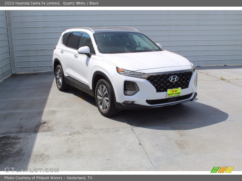 Quartz White / Black 2020 Hyundai Santa Fe Limited
