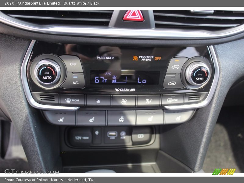 Quartz White / Black 2020 Hyundai Santa Fe Limited