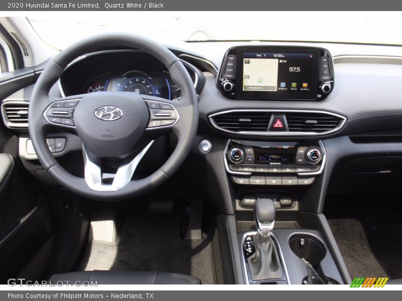 Quartz White / Black 2020 Hyundai Santa Fe Limited