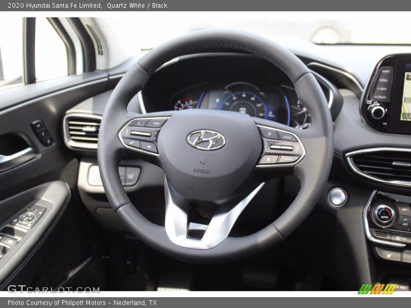 Quartz White / Black 2020 Hyundai Santa Fe Limited