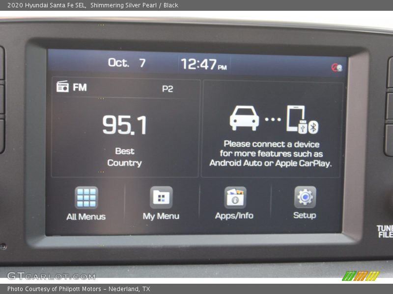 Shimmering Silver Pearl / Black 2020 Hyundai Santa Fe SEL