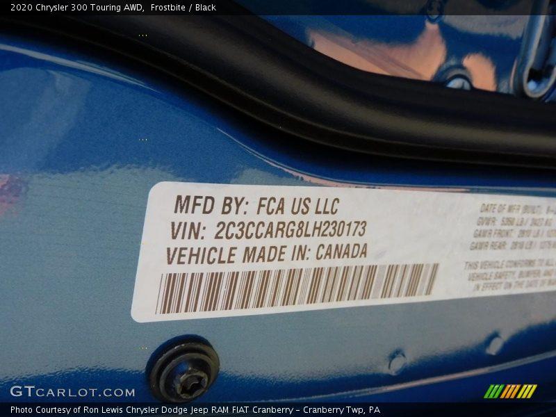 Frostbite / Black 2020 Chrysler 300 Touring AWD