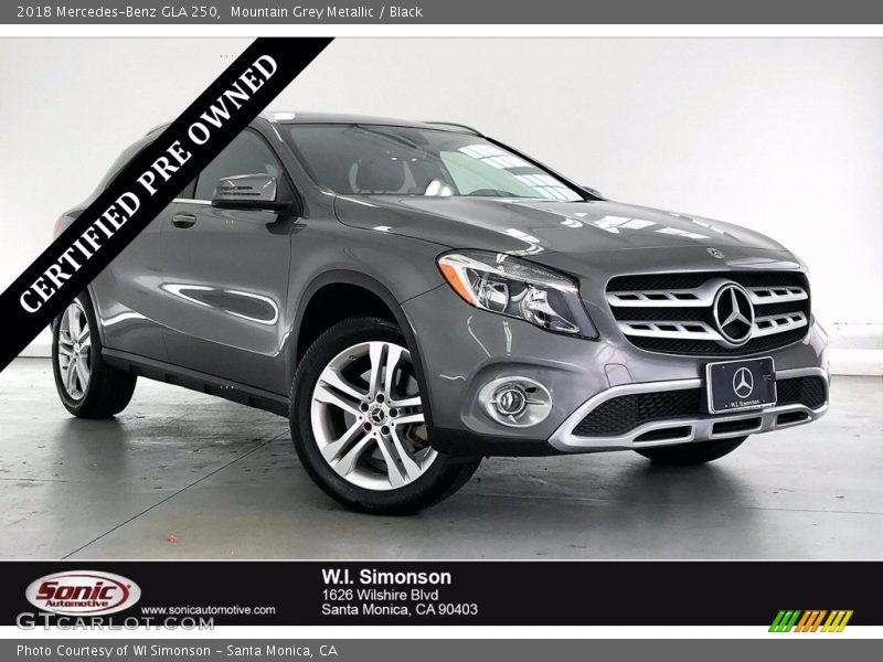 Mountain Grey Metallic / Black 2018 Mercedes-Benz GLA 250