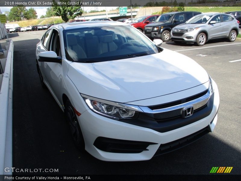 White Orchid Pearl / Ivory 2018 Honda Civic EX Sedan