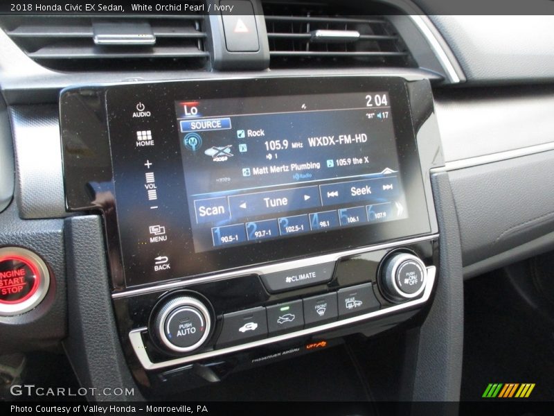 White Orchid Pearl / Ivory 2018 Honda Civic EX Sedan