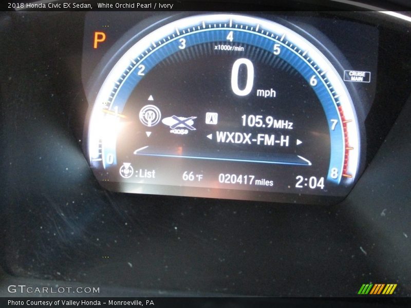 White Orchid Pearl / Ivory 2018 Honda Civic EX Sedan