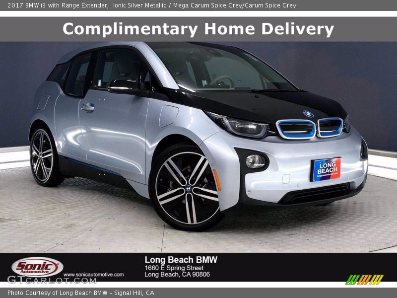 Ionic Silver Metallic / Mega Carum Spice Grey/Carum Spice Grey 2017 BMW i3 with Range Extender