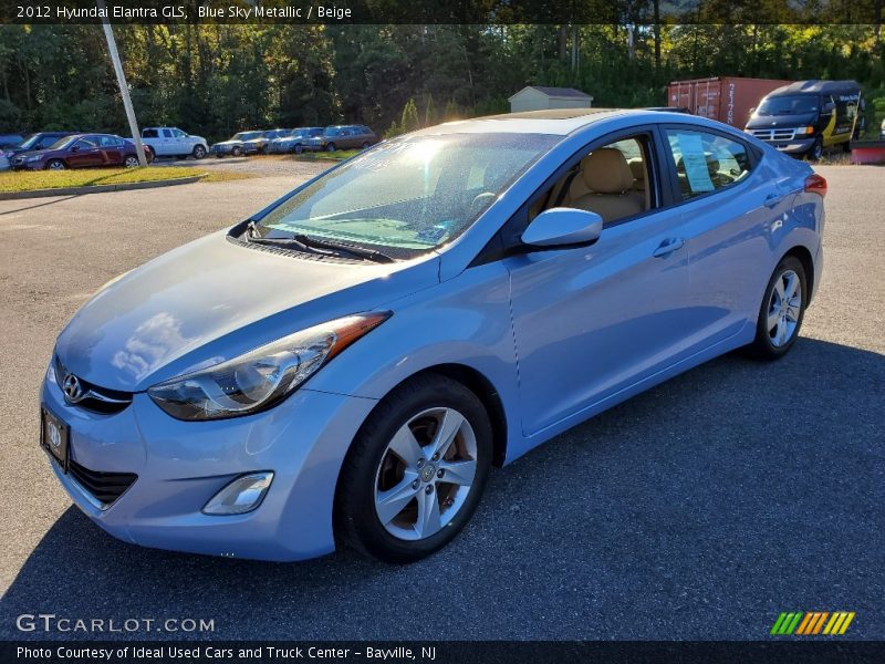 Blue Sky Metallic / Beige 2012 Hyundai Elantra GLS