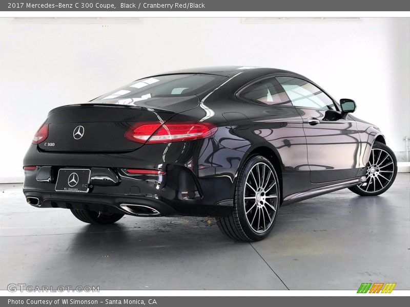 Black / Cranberry Red/Black 2017 Mercedes-Benz C 300 Coupe