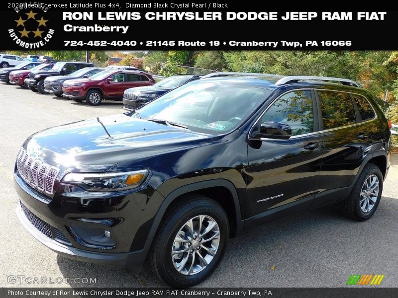 Diamond Black Crystal Pearl / Black 2020 Jeep Cherokee Latitude Plus 4x4