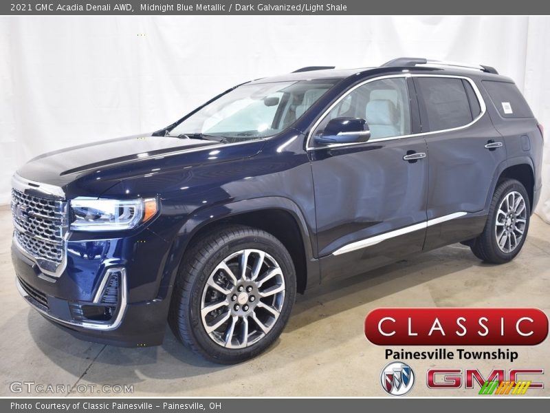 Midnight Blue Metallic / Dark Galvanized/Light Shale 2021 GMC Acadia Denali AWD