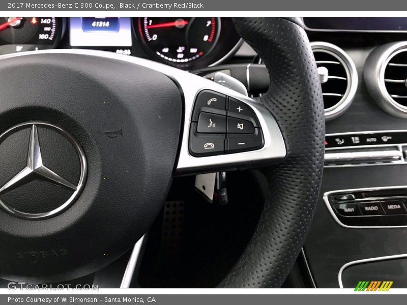 Black / Cranberry Red/Black 2017 Mercedes-Benz C 300 Coupe