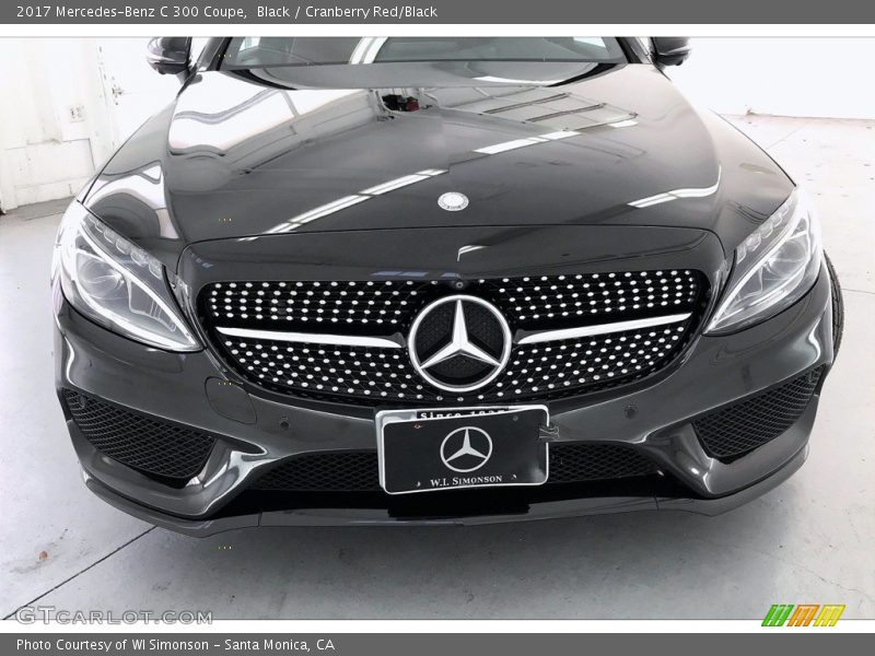 Black / Cranberry Red/Black 2017 Mercedes-Benz C 300 Coupe