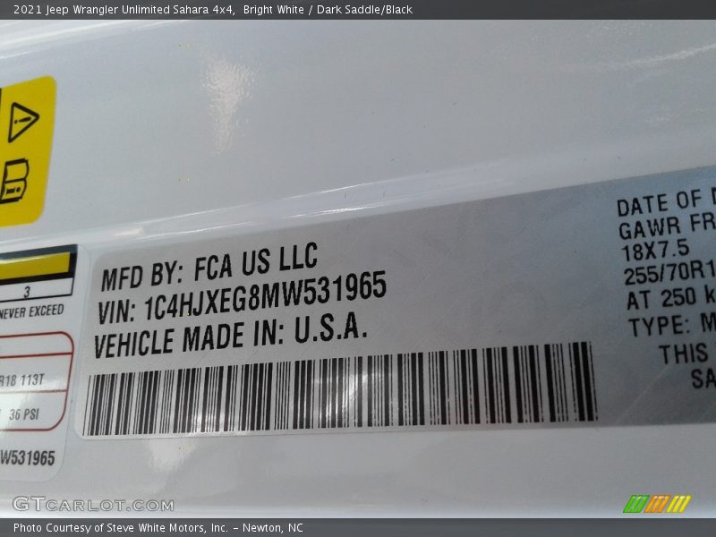 Bright White / Dark Saddle/Black 2021 Jeep Wrangler Unlimited Sahara 4x4