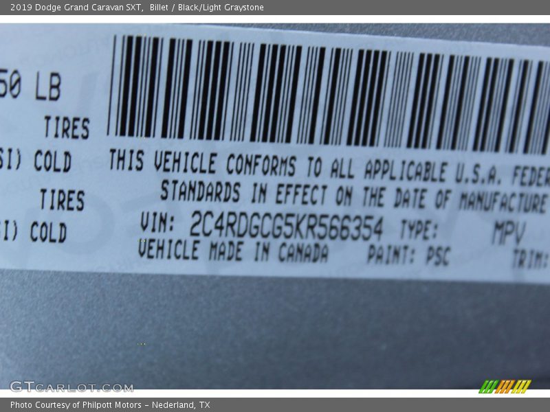 Billet / Black/Light Graystone 2019 Dodge Grand Caravan SXT