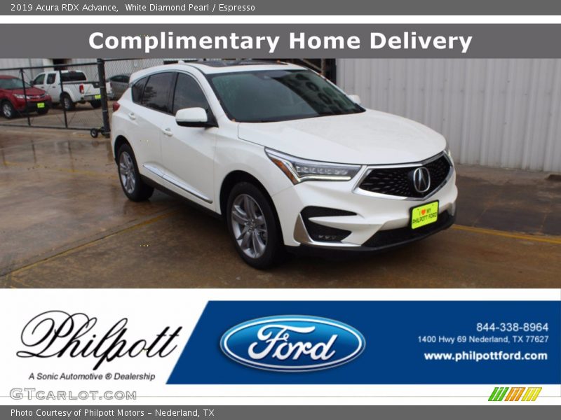 White Diamond Pearl / Espresso 2019 Acura RDX Advance