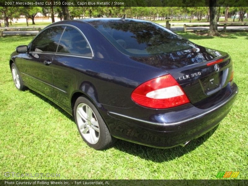 Capri Blue Metallic / Stone 2007 Mercedes-Benz CLK 350 Coupe