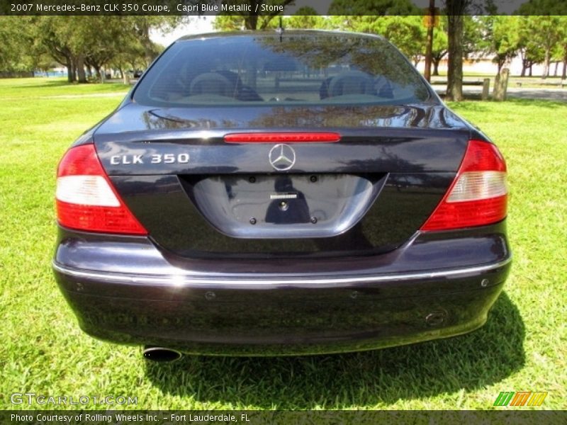 Capri Blue Metallic / Stone 2007 Mercedes-Benz CLK 350 Coupe