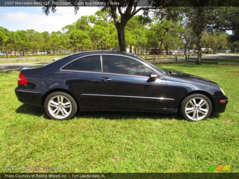 Capri Blue Metallic / Stone 2007 Mercedes-Benz CLK 350 Coupe