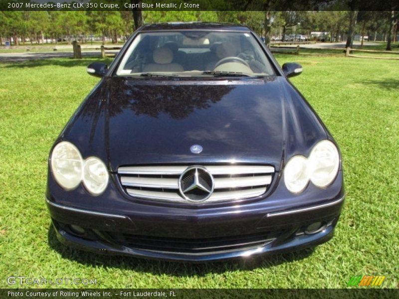 Capri Blue Metallic / Stone 2007 Mercedes-Benz CLK 350 Coupe