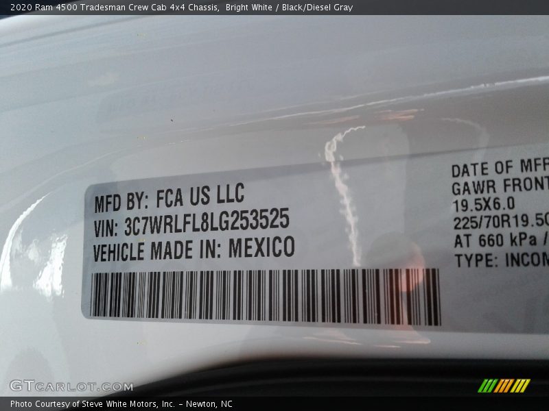 Bright White / Black/Diesel Gray 2020 Ram 4500 Tradesman Crew Cab 4x4 Chassis