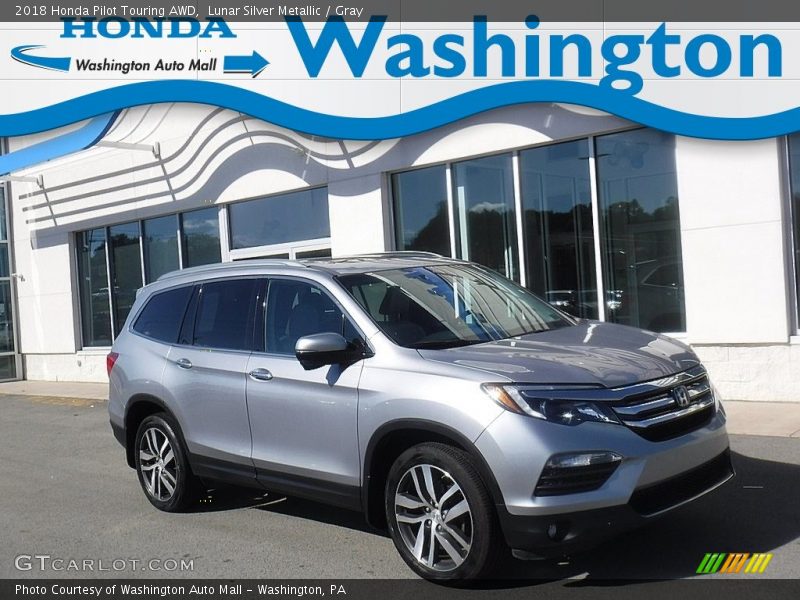 Lunar Silver Metallic / Gray 2018 Honda Pilot Touring AWD