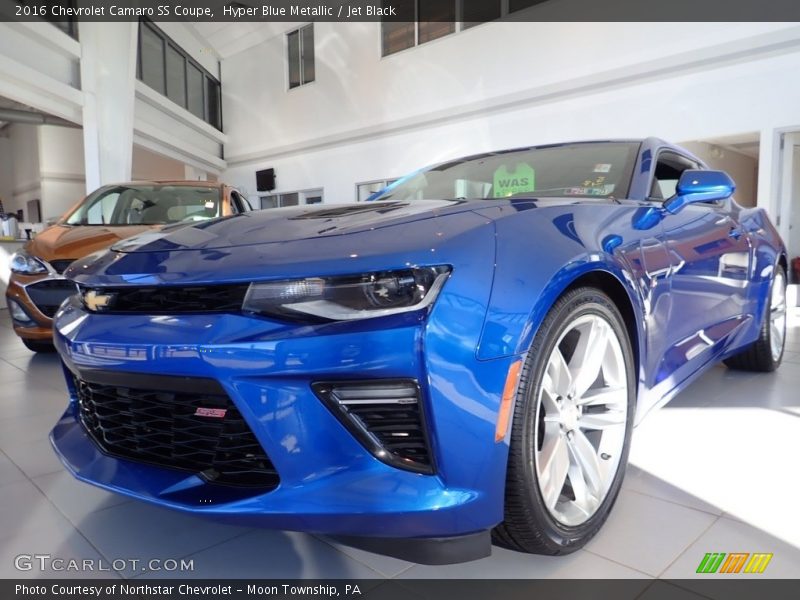 Hyper Blue Metallic / Jet Black 2016 Chevrolet Camaro SS Coupe