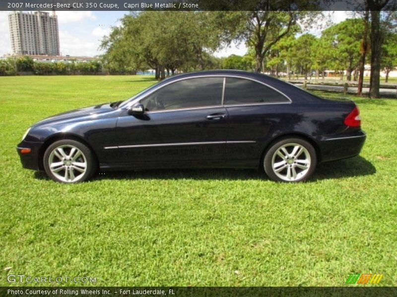 Capri Blue Metallic / Stone 2007 Mercedes-Benz CLK 350 Coupe