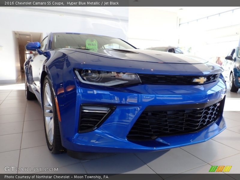 Hyper Blue Metallic / Jet Black 2016 Chevrolet Camaro SS Coupe