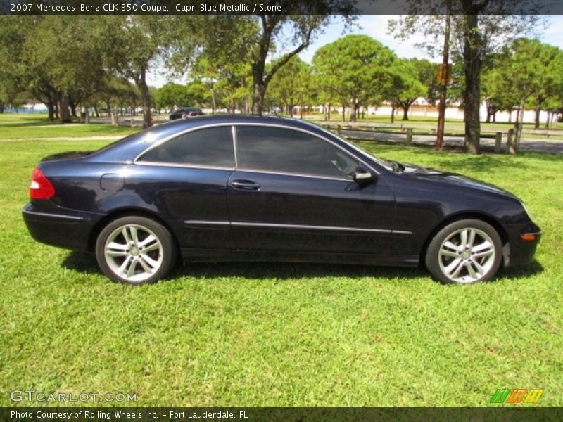 Capri Blue Metallic / Stone 2007 Mercedes-Benz CLK 350 Coupe