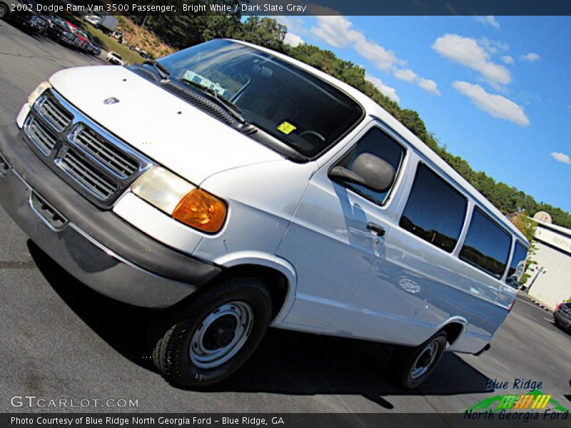 Bright White / Dark Slate Gray 2002 Dodge Ram Van 3500 Passenger