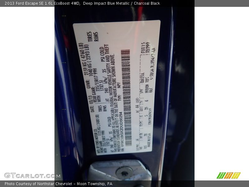 Deep Impact Blue Metallic / Charcoal Black 2013 Ford Escape SE 1.6L EcoBoost 4WD