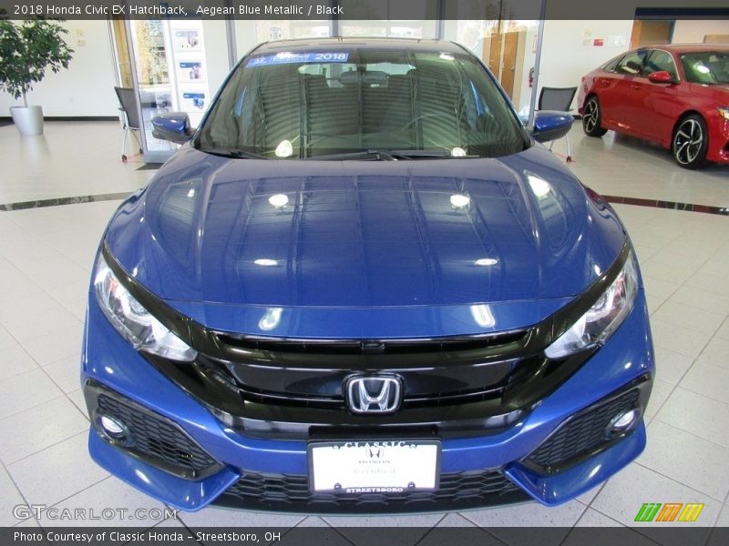 Aegean Blue Metallic / Black 2018 Honda Civic EX Hatchback