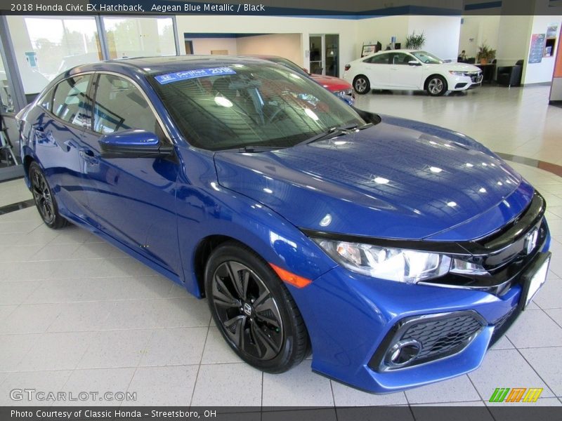 Aegean Blue Metallic / Black 2018 Honda Civic EX Hatchback