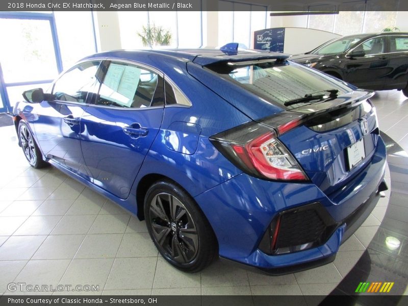 Aegean Blue Metallic / Black 2018 Honda Civic EX Hatchback