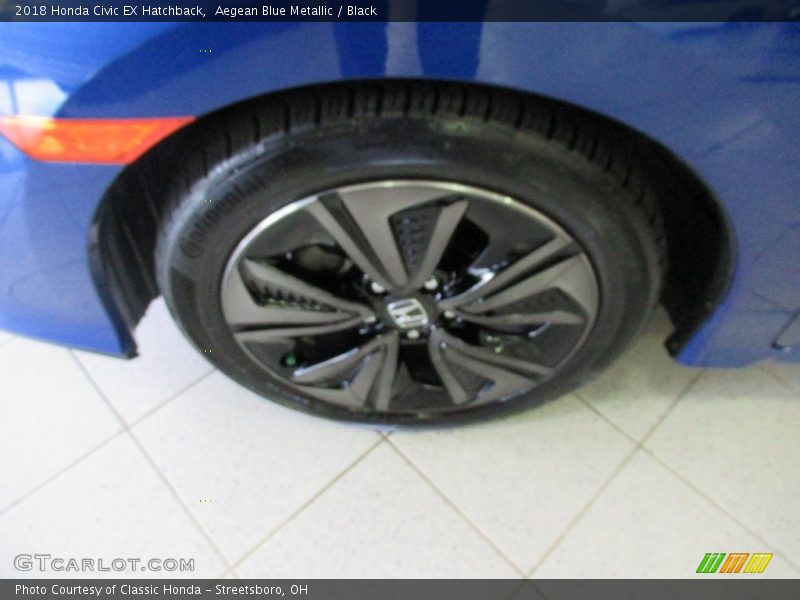 Aegean Blue Metallic / Black 2018 Honda Civic EX Hatchback