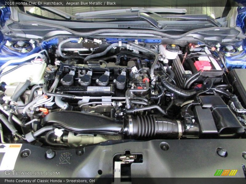Aegean Blue Metallic / Black 2018 Honda Civic EX Hatchback