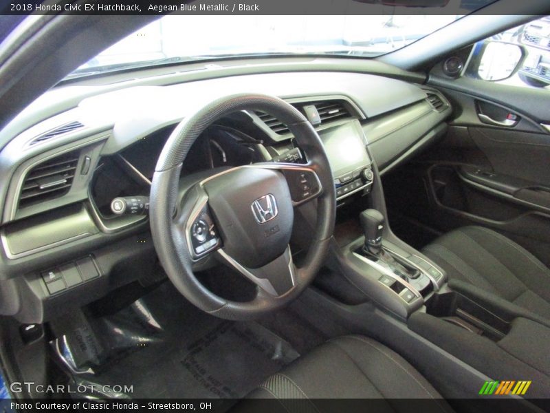 Aegean Blue Metallic / Black 2018 Honda Civic EX Hatchback