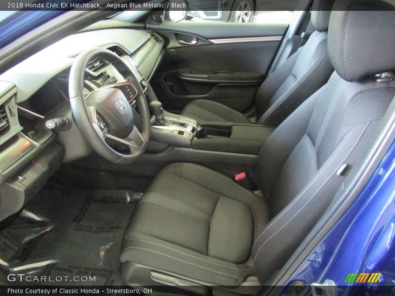Aegean Blue Metallic / Black 2018 Honda Civic EX Hatchback