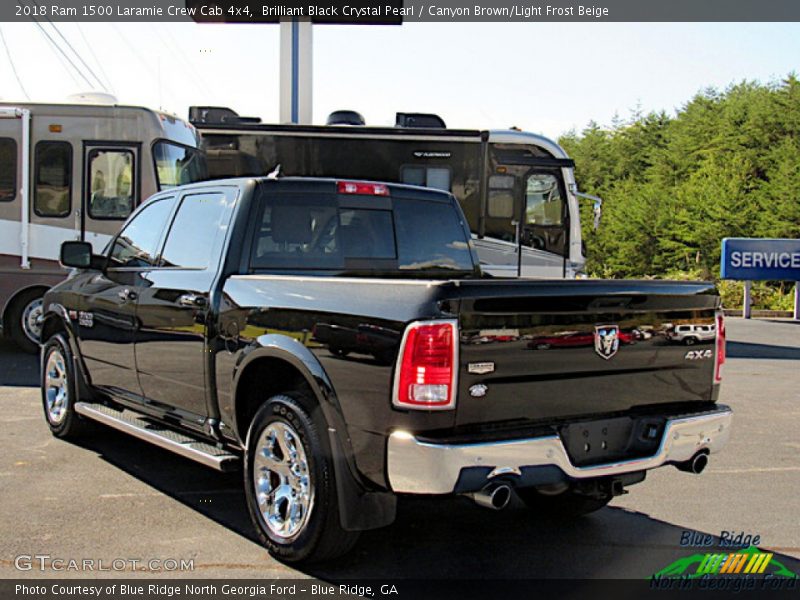 Brilliant Black Crystal Pearl / Canyon Brown/Light Frost Beige 2018 Ram 1500 Laramie Crew Cab 4x4