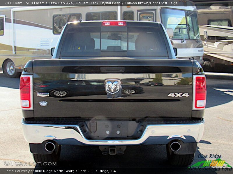 Brilliant Black Crystal Pearl / Canyon Brown/Light Frost Beige 2018 Ram 1500 Laramie Crew Cab 4x4