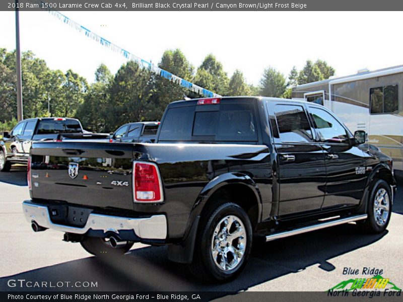 Brilliant Black Crystal Pearl / Canyon Brown/Light Frost Beige 2018 Ram 1500 Laramie Crew Cab 4x4