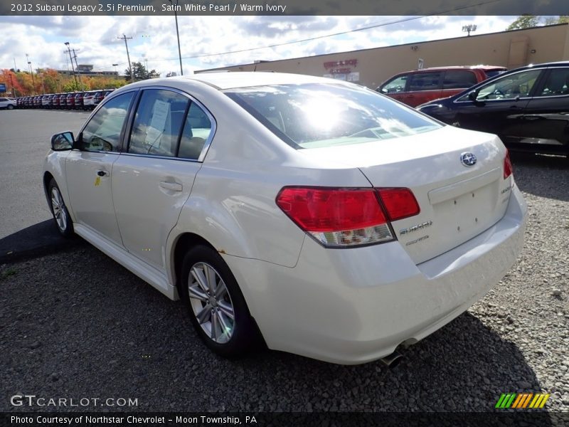 Satin White Pearl / Warm Ivory 2012 Subaru Legacy 2.5i Premium