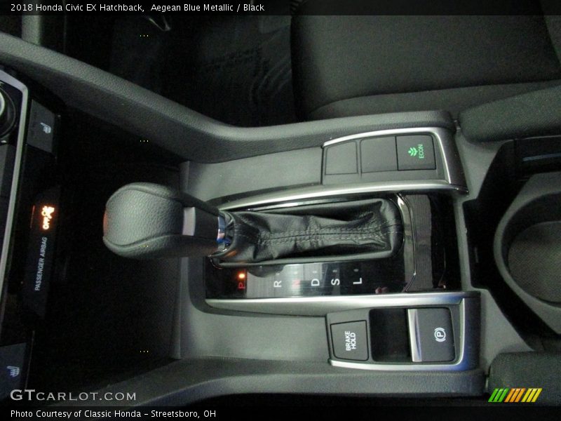 Aegean Blue Metallic / Black 2018 Honda Civic EX Hatchback