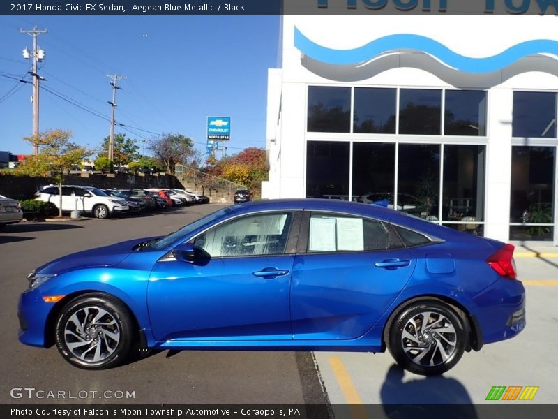 Aegean Blue Metallic / Black 2017 Honda Civic EX Sedan