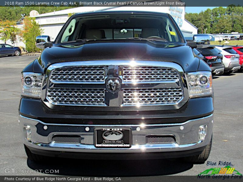 Brilliant Black Crystal Pearl / Canyon Brown/Light Frost Beige 2018 Ram 1500 Laramie Crew Cab 4x4